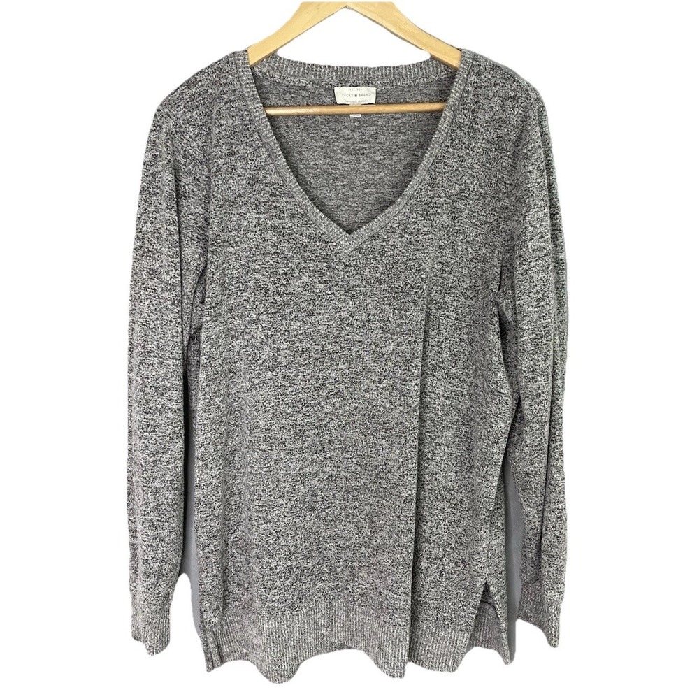 Lucky Brand Top Womens Medium M Gray Stretch Pullover